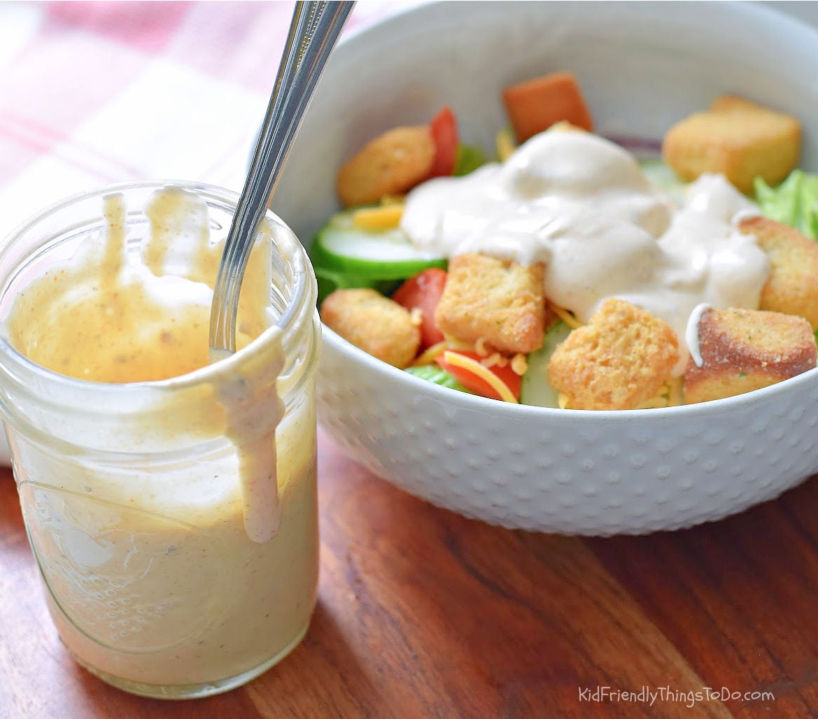 copycat Outback ranch dressing with copycat Outback ranch salad