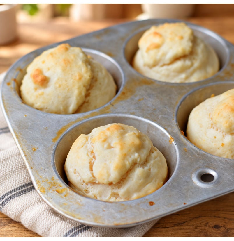 no yeast biscuit like rolls in muffin tray