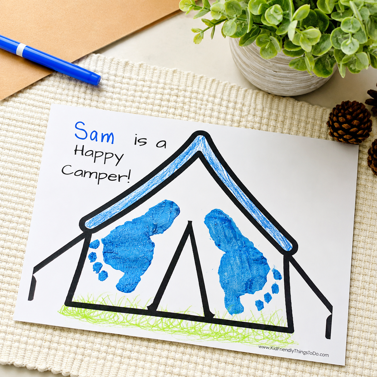 happy camper preschool camping craft