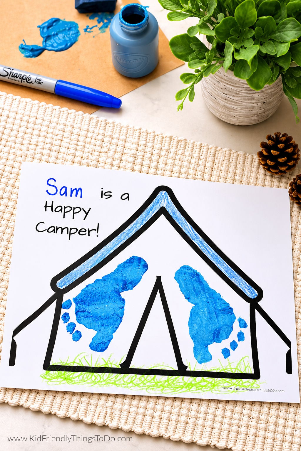 happy camper preschool camping craft