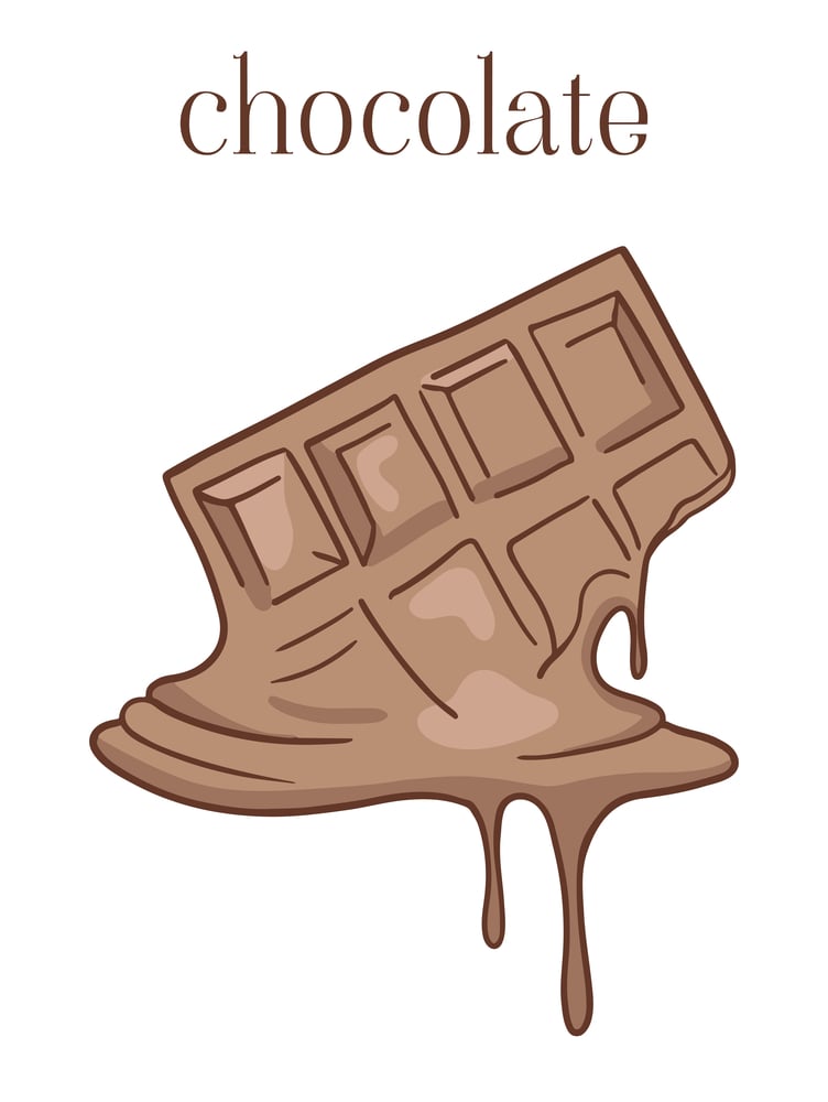 melting chocolate melted illustration