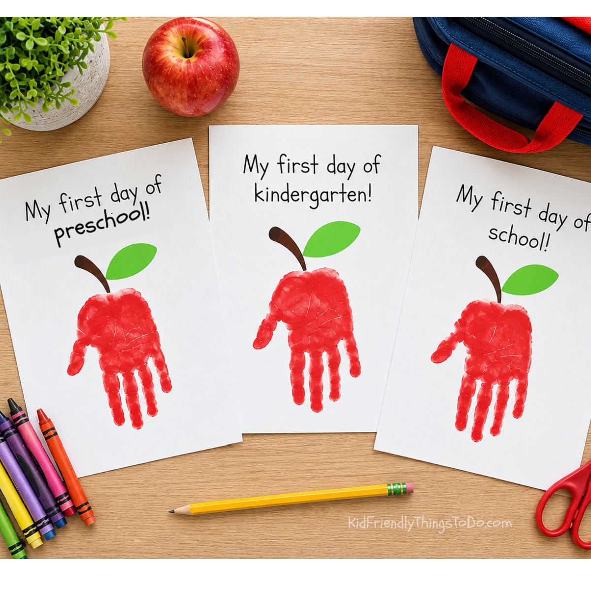 my first day of school printables with three options preschool, kindergarten, and school