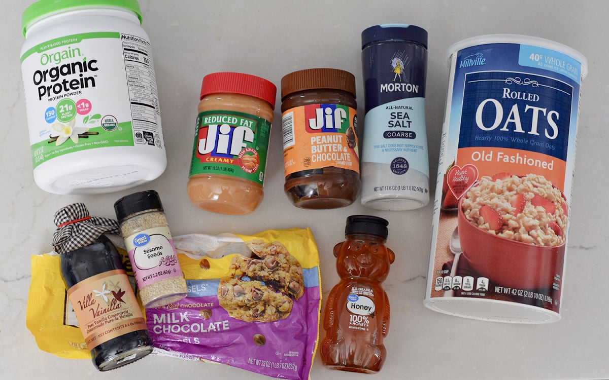 ingredients for no-bake protein balls 