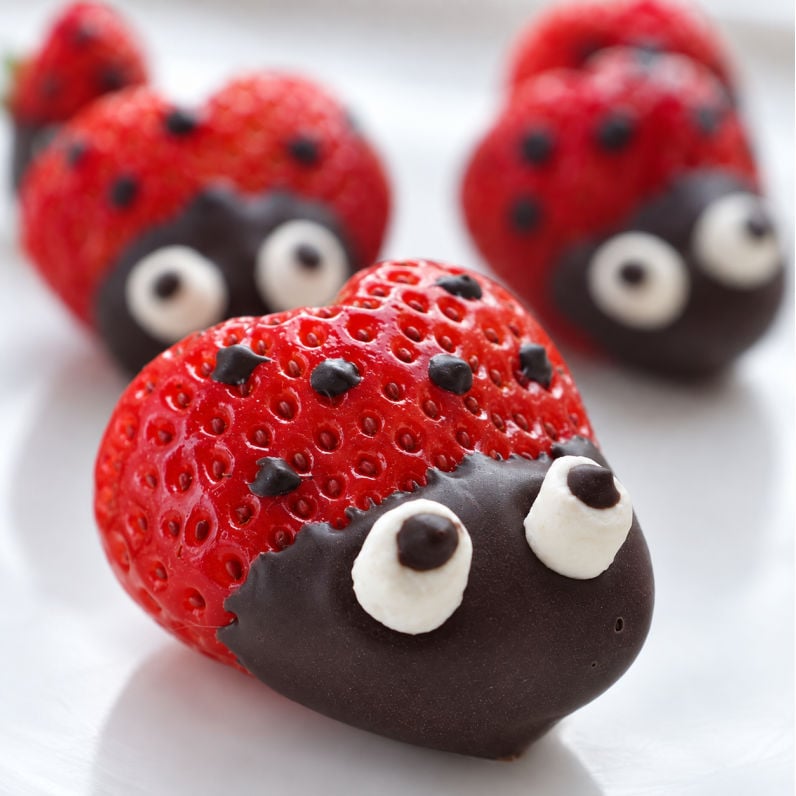 chocolate covered strawberry ladybugs 
