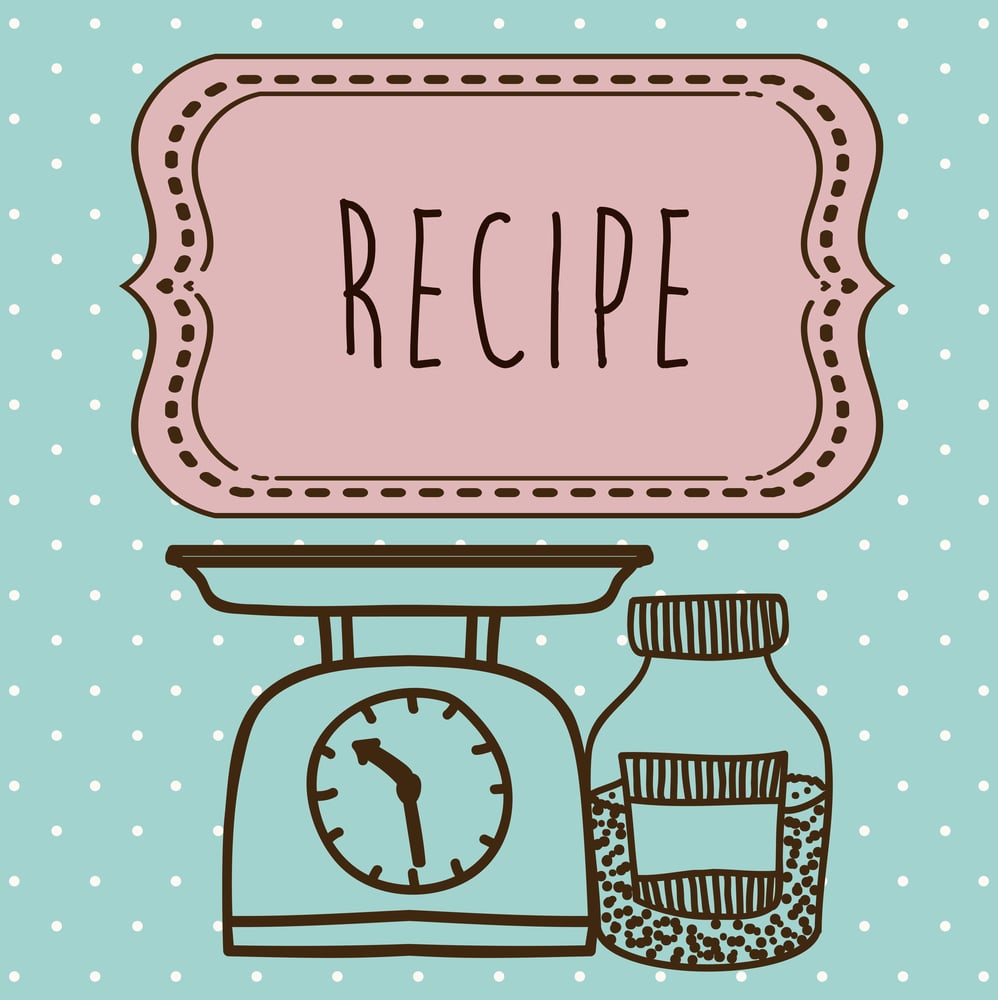 recipe illustration icon with kitchen scale 