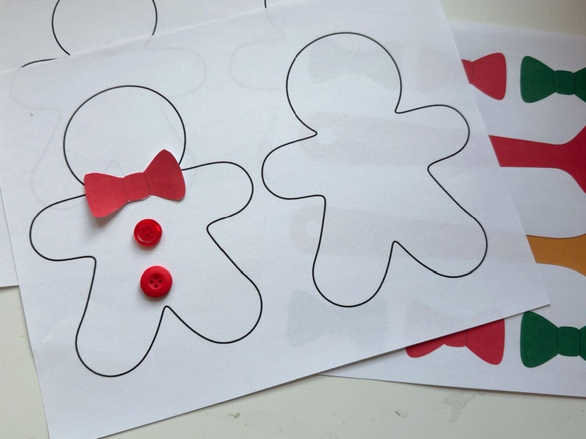 Larger gingerbread man outline printed for the One Sweet Class Christmas bulletin board